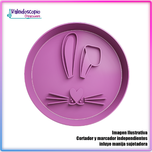 Cara Cuadrada Conejo de Pascua Contorno - Cortador de Galletas y Fondant