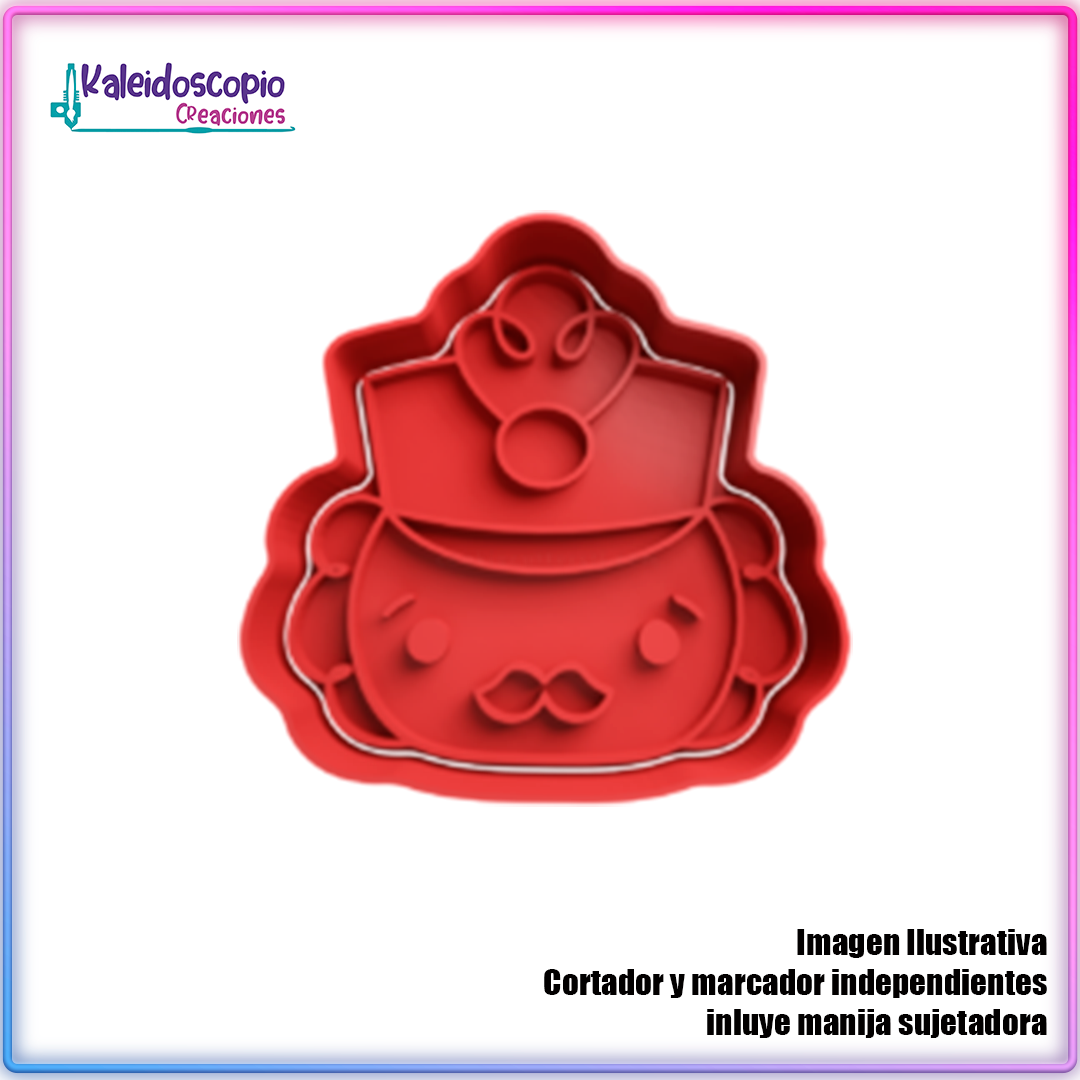 Cascanueces Rostro Navidad Cortador de Galletas y Fondant