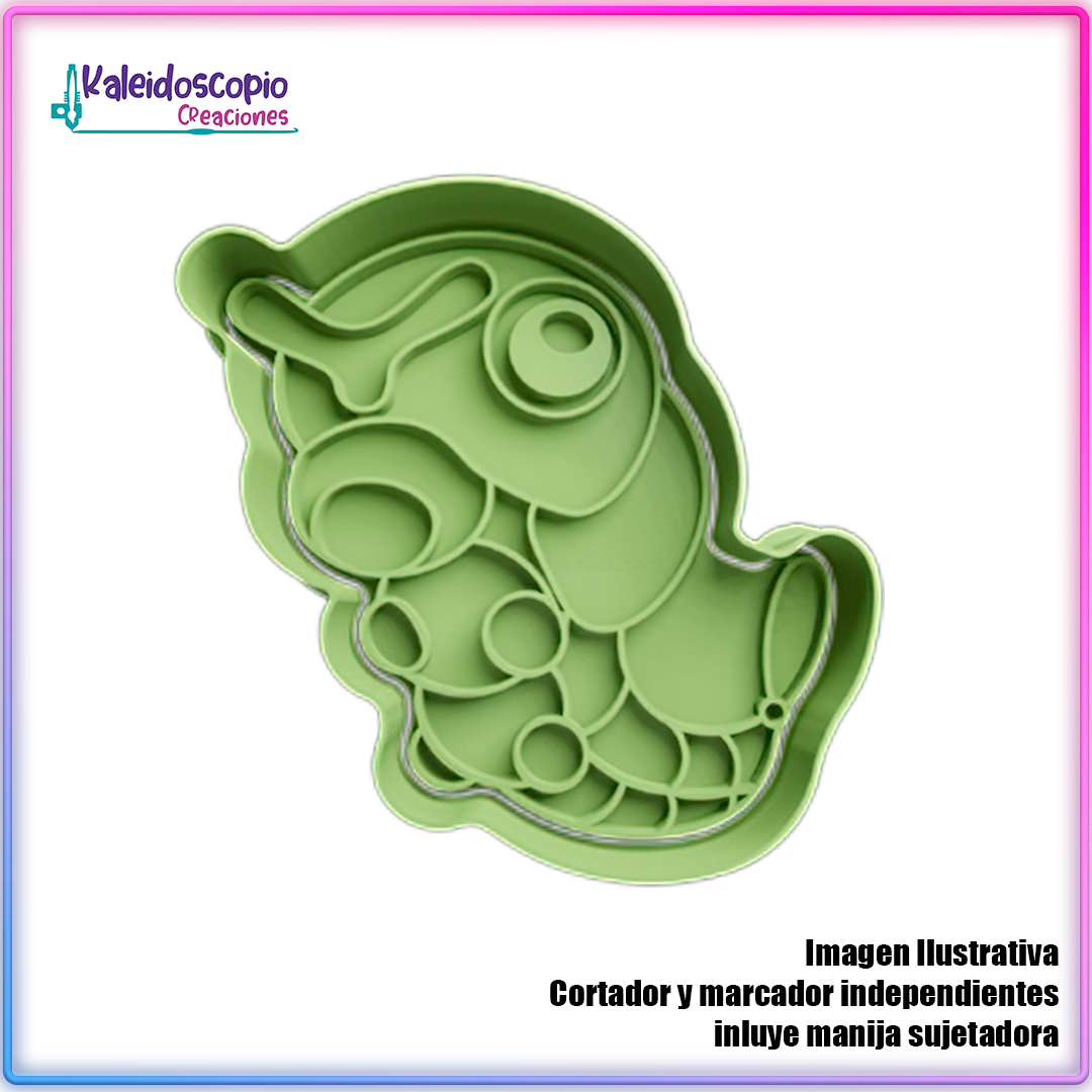 Caterpie Pokemon - Cortador de Galletas y Fondant