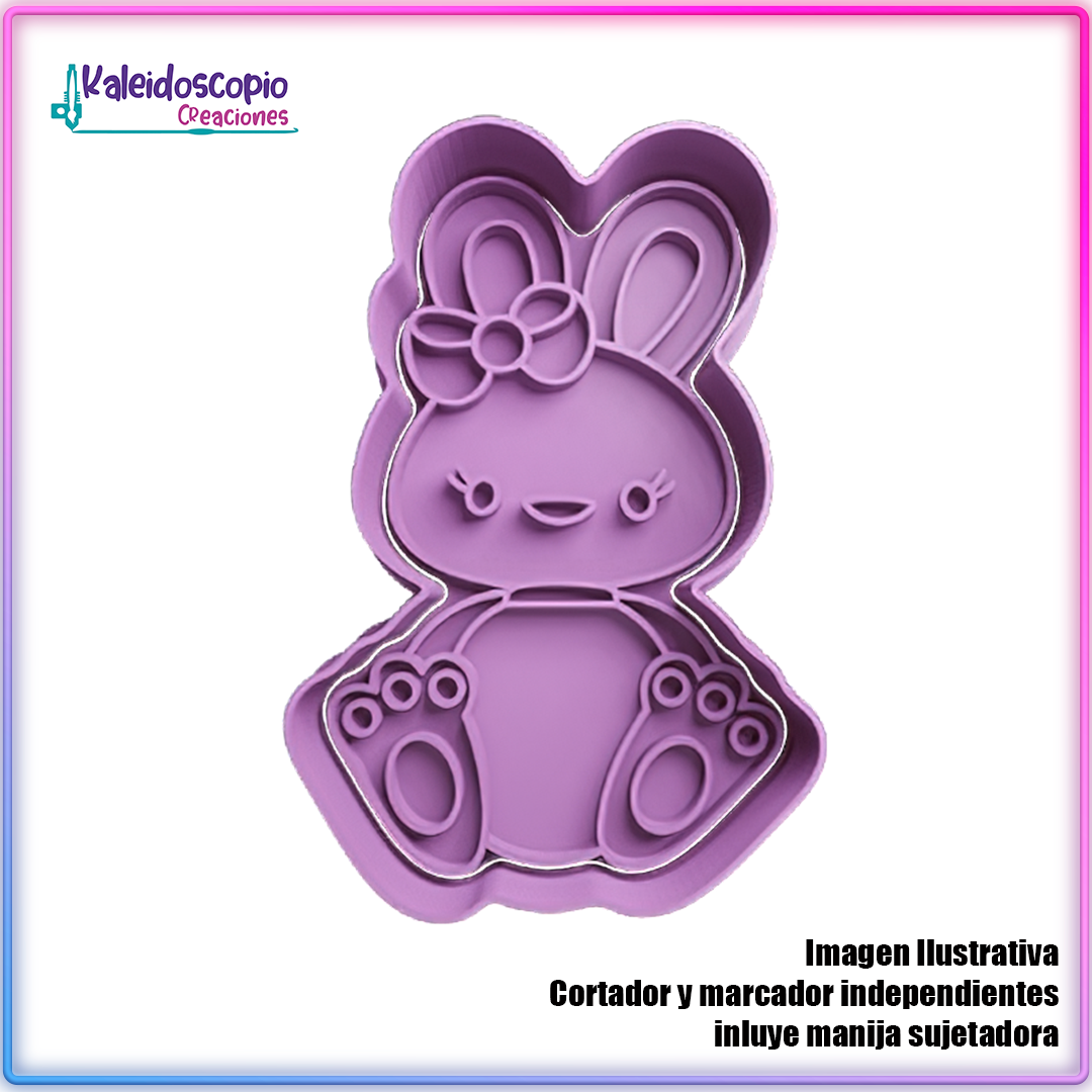 Conejo de Pascua Sentado Cute - Cortador de Galletas y Fondant