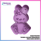 Conejo de Pascua Sentado Cute - Cortador de Galletas y Fondant