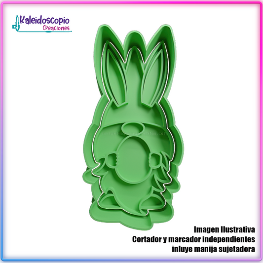 Gnoma Conejo de Pascua 2 - Cortador de Galletas y Fondant