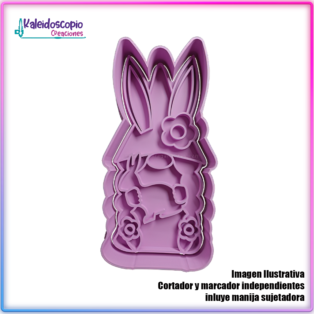 Gnoma Conejo de Pascua 3 - Cortador de Galletas y Fondant