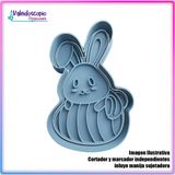 Conejo de Pascua Sobre Huevo Cute - Cortador de Galletas y Fondant