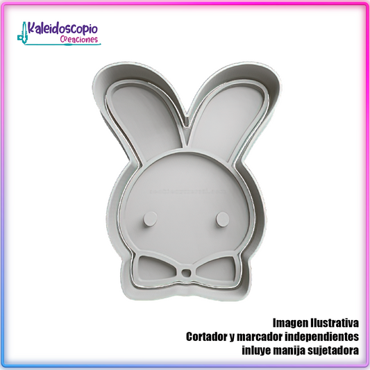 Cabeza Conejo de Pascua Elegante - Cortador de Galletas y Fondant