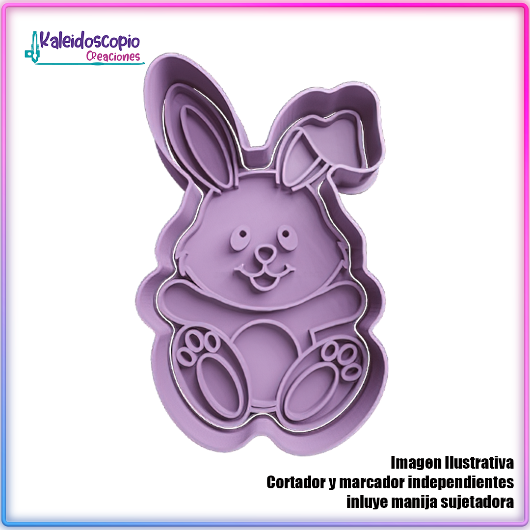 Conejo de Pascua Feliz - Cortador de Galletas y Fondant