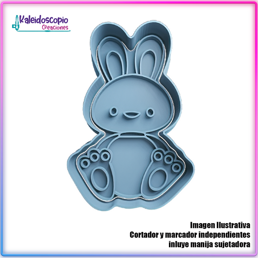 Conejo de Pascua Sentado - Cortador de Galletas y Fondant