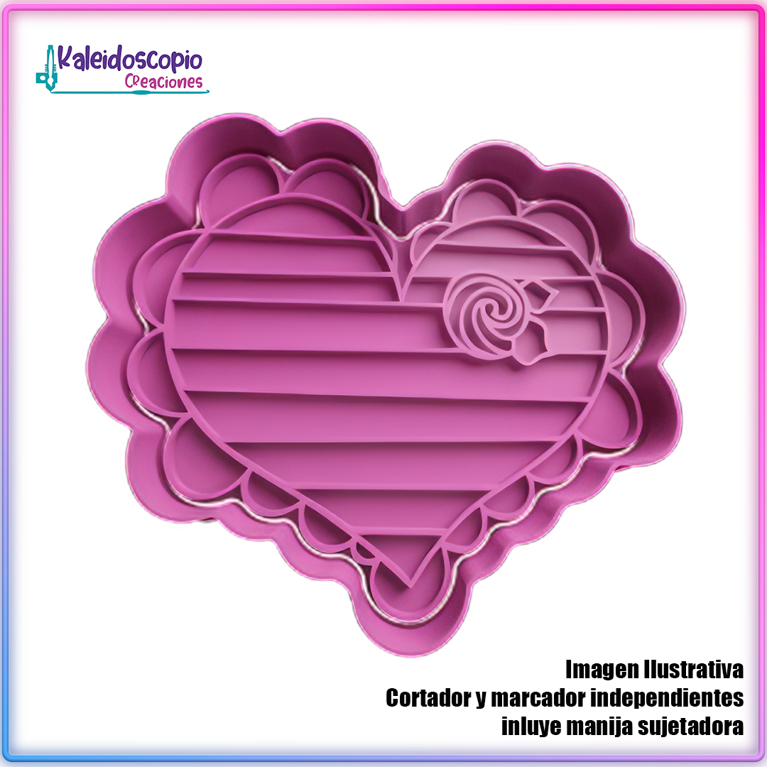 Corazon Rosa San Valentin - Cortador de Galletas y Fondant