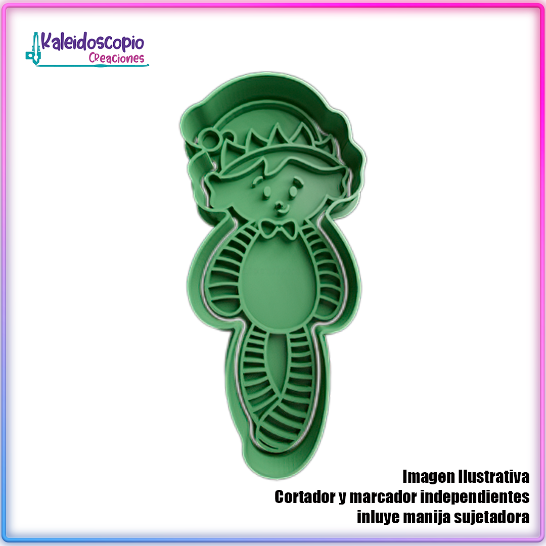 Duende de Navidad Cuerpo Completo - Cortador de Galletas y Fondant