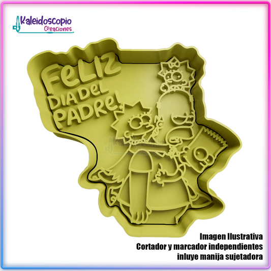 Feliz dia del padre Simpsons - Cortador para galletas y fondant