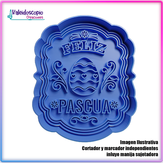 Felices Pascuas con Huevo - Cortador de Galletas y Fondant