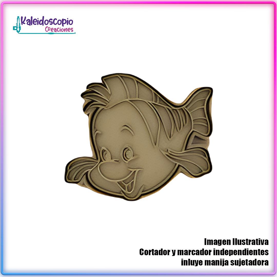 Flounder Sirenita Cortador de Galleta y Fondant