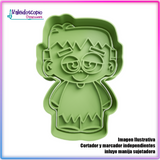 Frankenstein relajado Hallowen Cortador de Galletas y Fondant