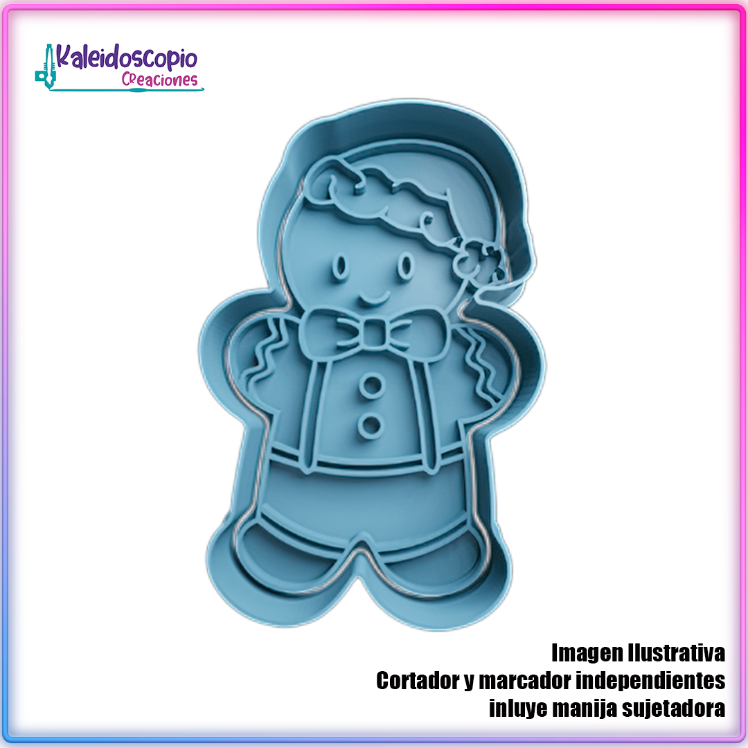 Galleta de Jengibre Elegante - Cortador de Galletas y Fondant