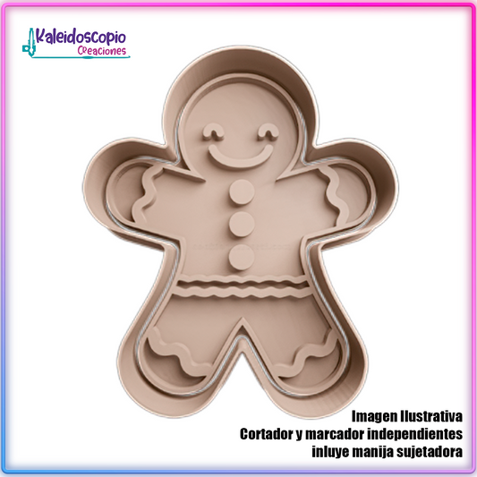 Galleta de Jengibre Feliz - Cortador de Galletas y Fondant