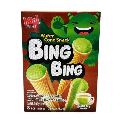 Hapi Bing Bing Cono de Helado Snack - Sabor a Té Verde