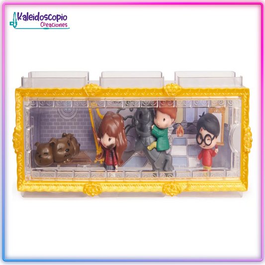 Micro Figuras Wizading World Harry, Hermione, Ron Y Fluffy