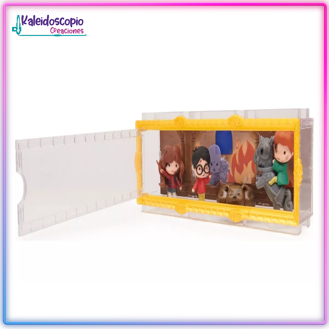 Micro Figuras Wizading World Harry, Hermione, Ron Y Fluffy