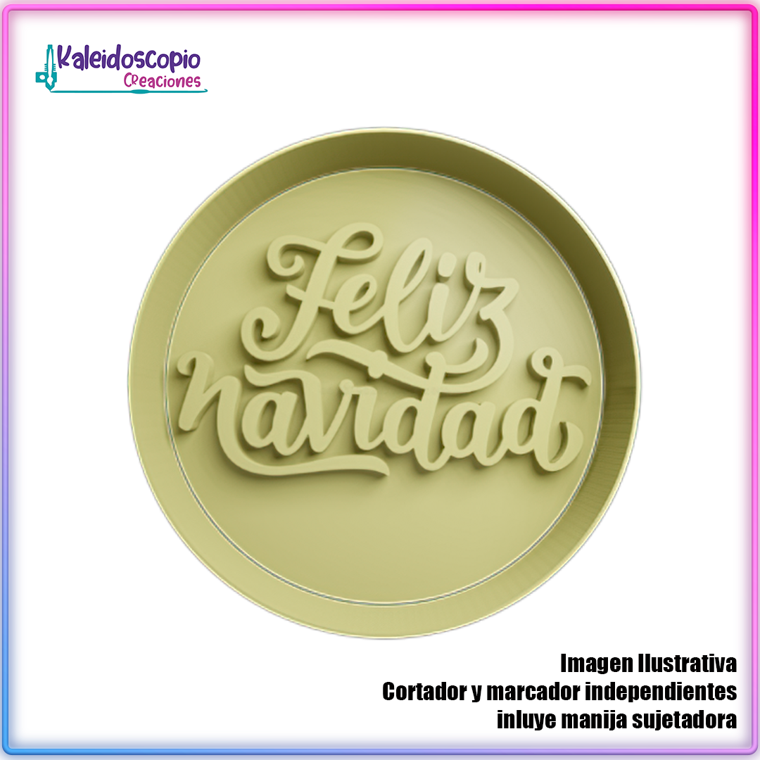 Mensaje Feliz Navidad 3 - Cortador de Galletas y Fondant