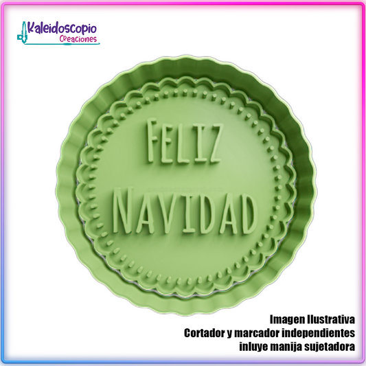 Mensaje Feliz Navidad 4 - Cortador de Galletas y Fondant