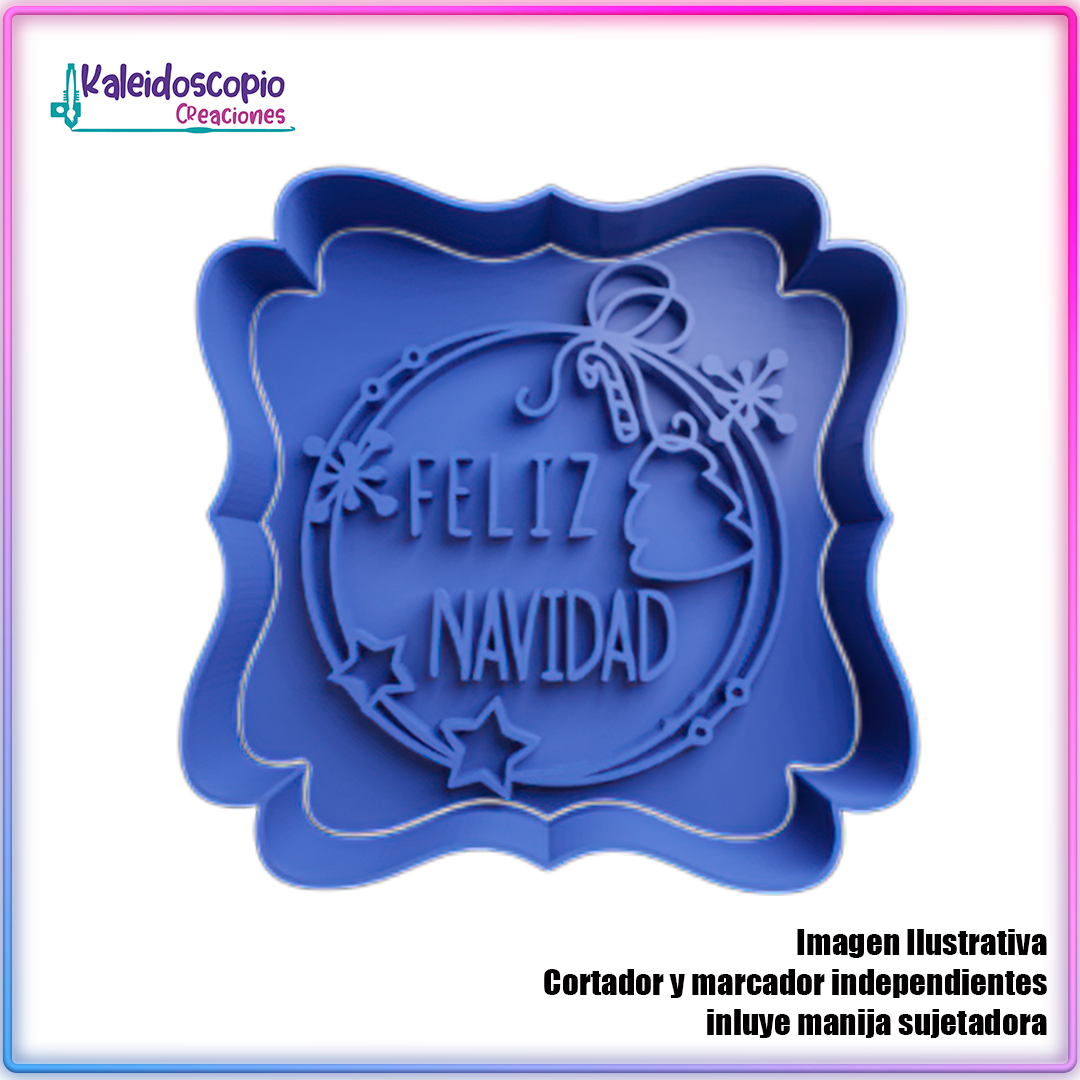 Mensaje Feliz Navidad 5 - Cortador de Galletas y Fondant