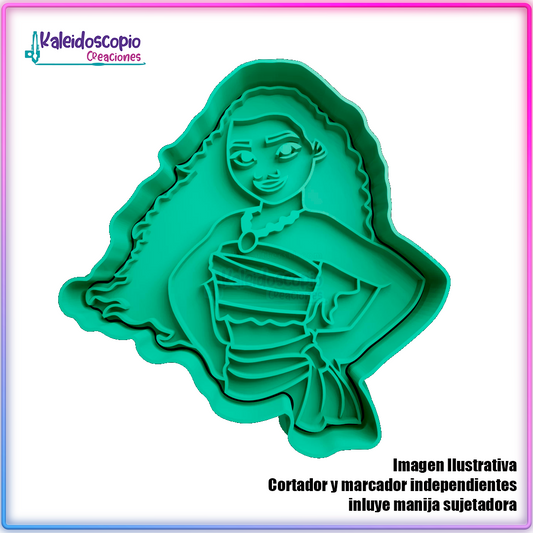 Moana posando v1 - Cortador para galletas y fondant