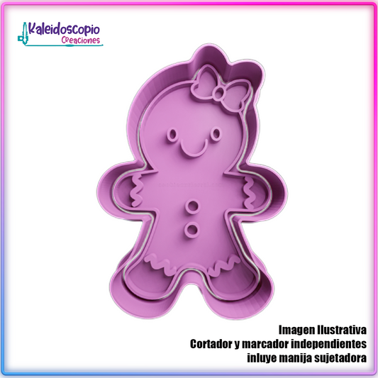 Niña de Jengibre Feliz  - Cortador de Galletas y Fondant