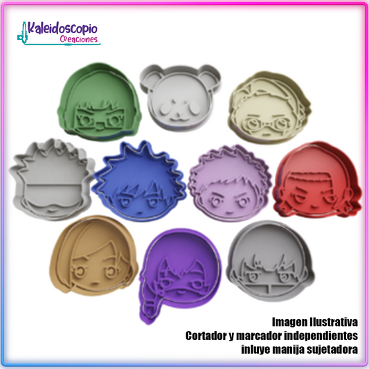 Pack Jujutsu Kaisen Caras Chibis Cortador De Galletas