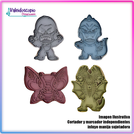 Pack Godzilla vs Kong Cortador de Galleta y Fondant