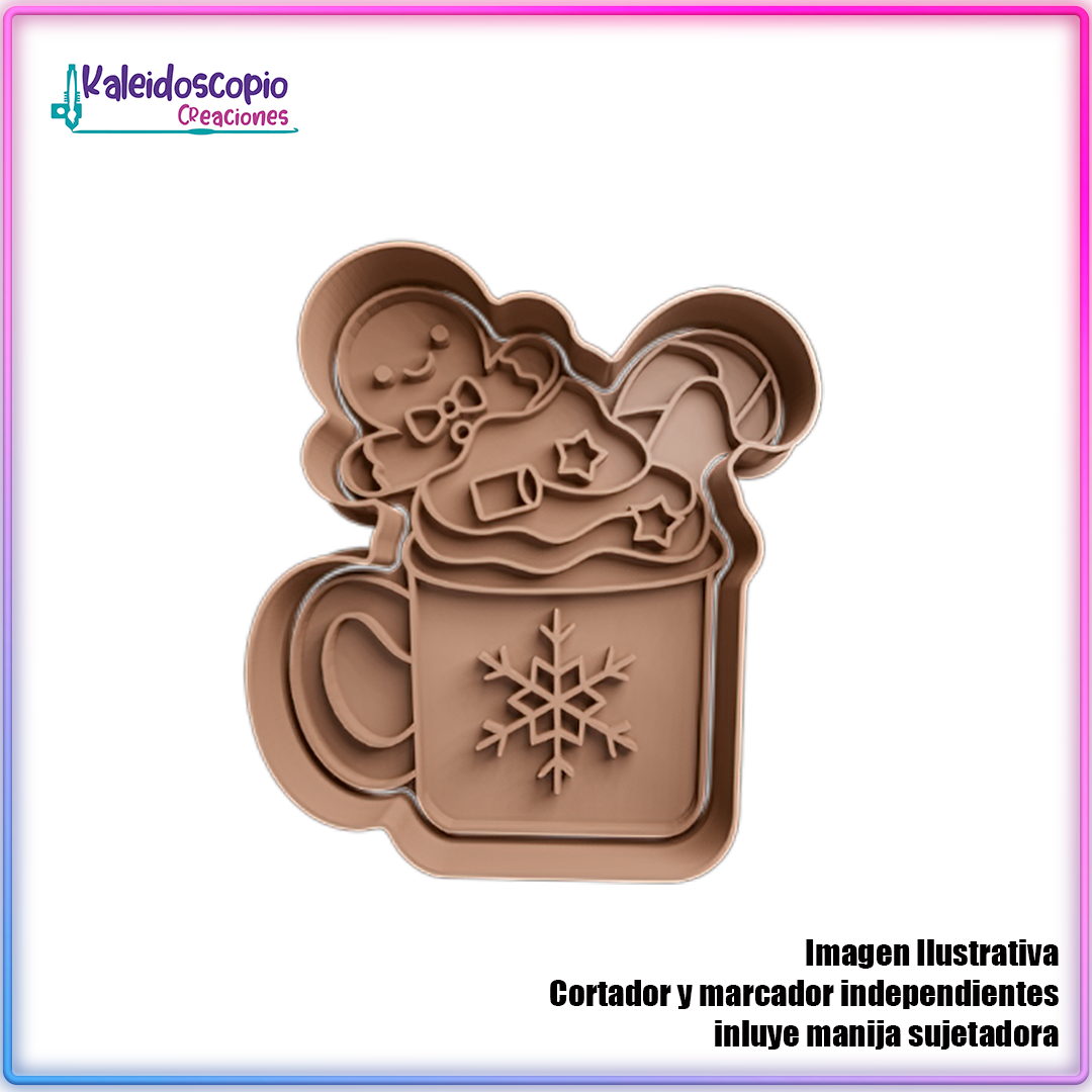 Taza con Muñeco de Jengibre - Cortador de Galletas y Fondant