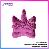 Unicornio mirada cute Cortador para galletas y fondant