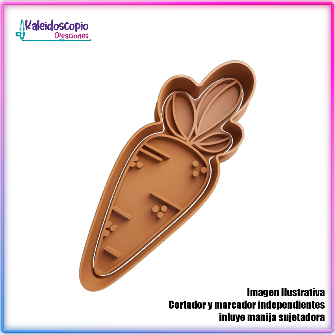 Zanahoria Conejo de Pascua 3 - Cortador de Galletas y Fondant