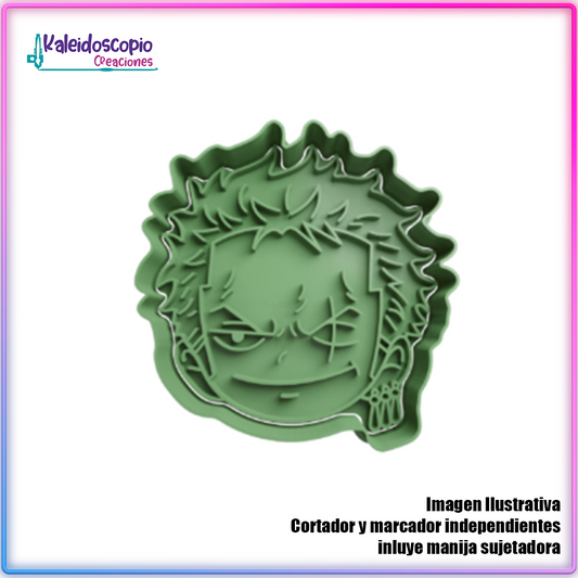 Zoro rostro- Cortador para galletas y fondant