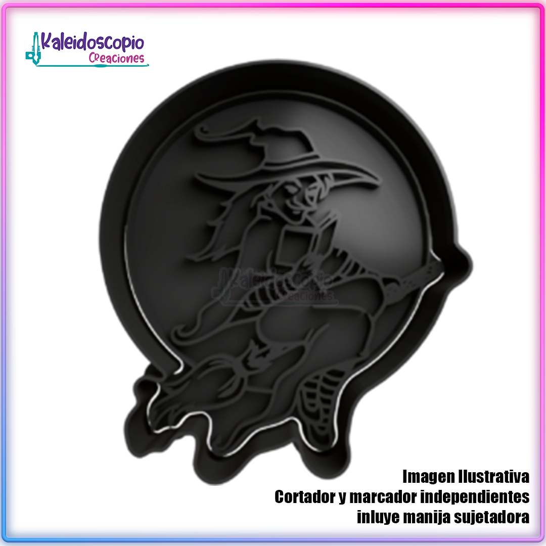 Bruja volando Cortador para galletas y fondant