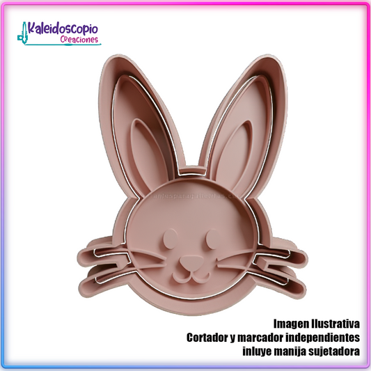 Cabeza Conejo de Pascuas Cute - Cortador de Galletas y Fondant