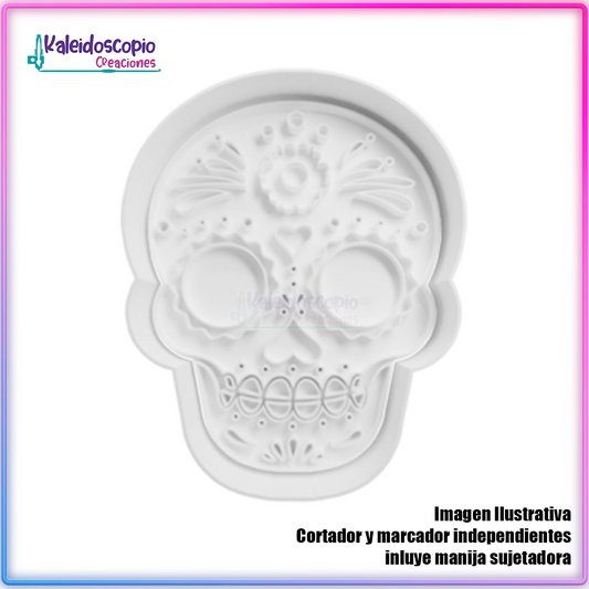 Calavera hornamentada 2 Cortador para galletas y fondant