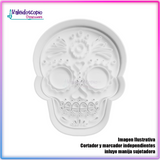 Calavera hornamentada 2 Cortador para galletas y fondant