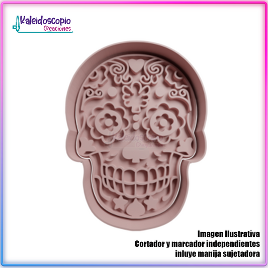 Calavera hornamentada Cortador para galletas y fondant