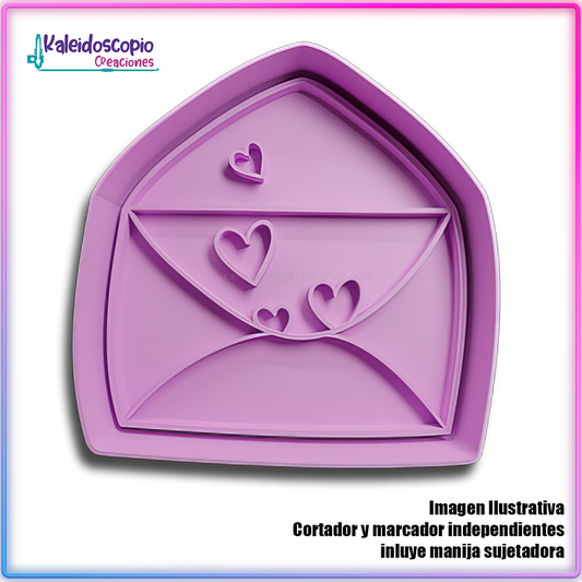 Carta con Corazones San Valentin - Cortador de Galletas y Fondant