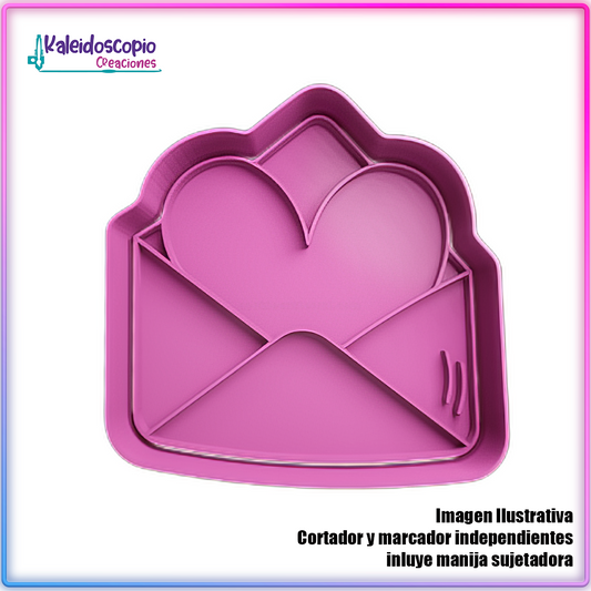 Carta con Corazon San Valentin - Cortador de Galletas y Fondant