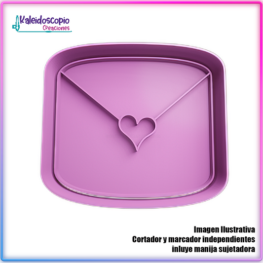 Carta con Corazon 2 San Valentin - Cortador de Galletas y Fondant