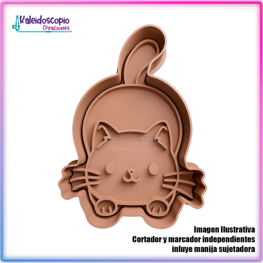 Gatito al ataque - Cortador para galletas y fondant