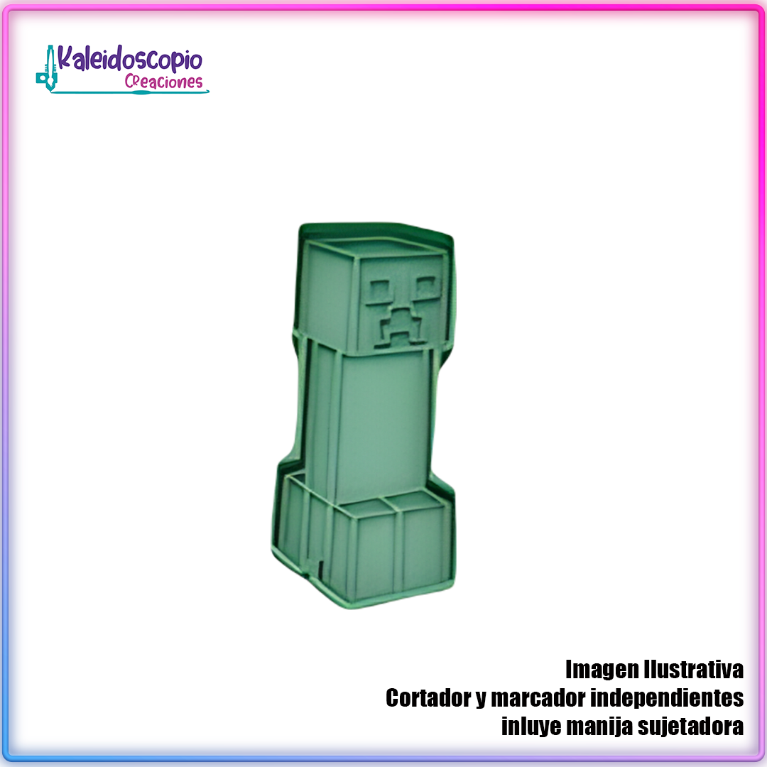 Creeper Minecraft Cortador de Galleta y Fondant