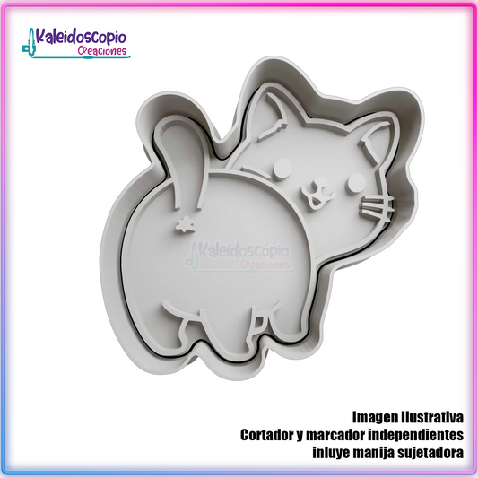 Gatito de espaldas - Cortador para galletas y fondant