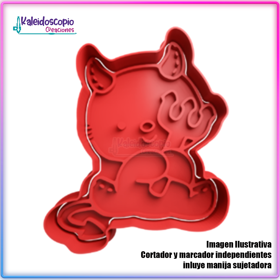 Diablito cute Cortador para galletas y fondant