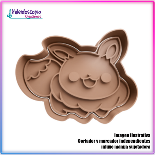 Eevee kawaii Cortador para galletas y fondant