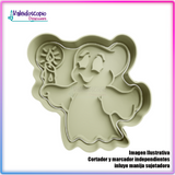 Fantasma con vela Cortador para galletas y fondant