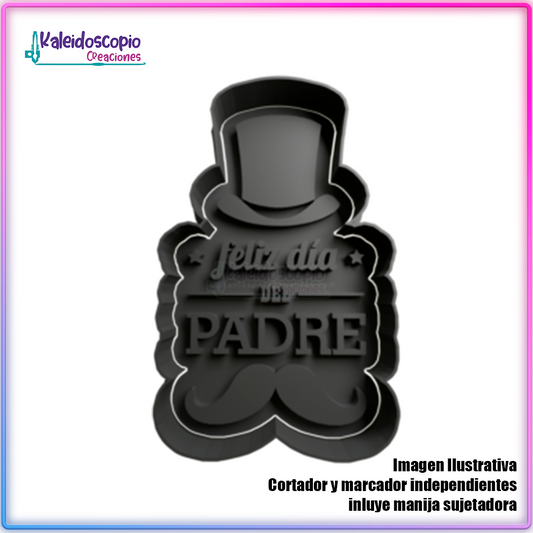 Feliz dia del padre bigote Cortador para galletas y fondant