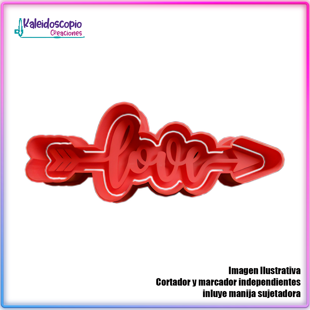 Love con Flecha San Valentin - Cortador de Galletas y Fondant