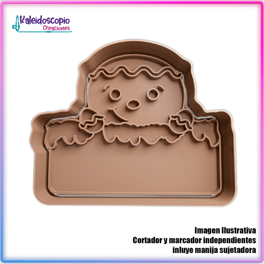 Galleta de Jengibre Cartel de Navidad - Cortador de Galletas y Fondant